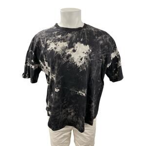 Russell Park Men's Black White Tie Dye Short Sleeve Crewneck T Shirt Tee Top 2XL